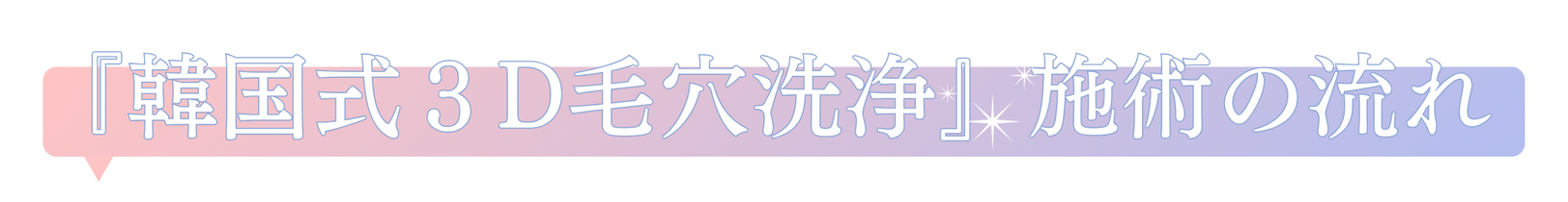 「韓国式3D毛穴洗浄」施術の流れ